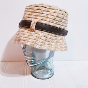 Giovannio Tan Houndstooth Bucket Hat Women’s Fall Winter Chic Classic Style